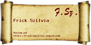 Frick Szilvia névjegykártya