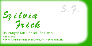 szilvia frick business card